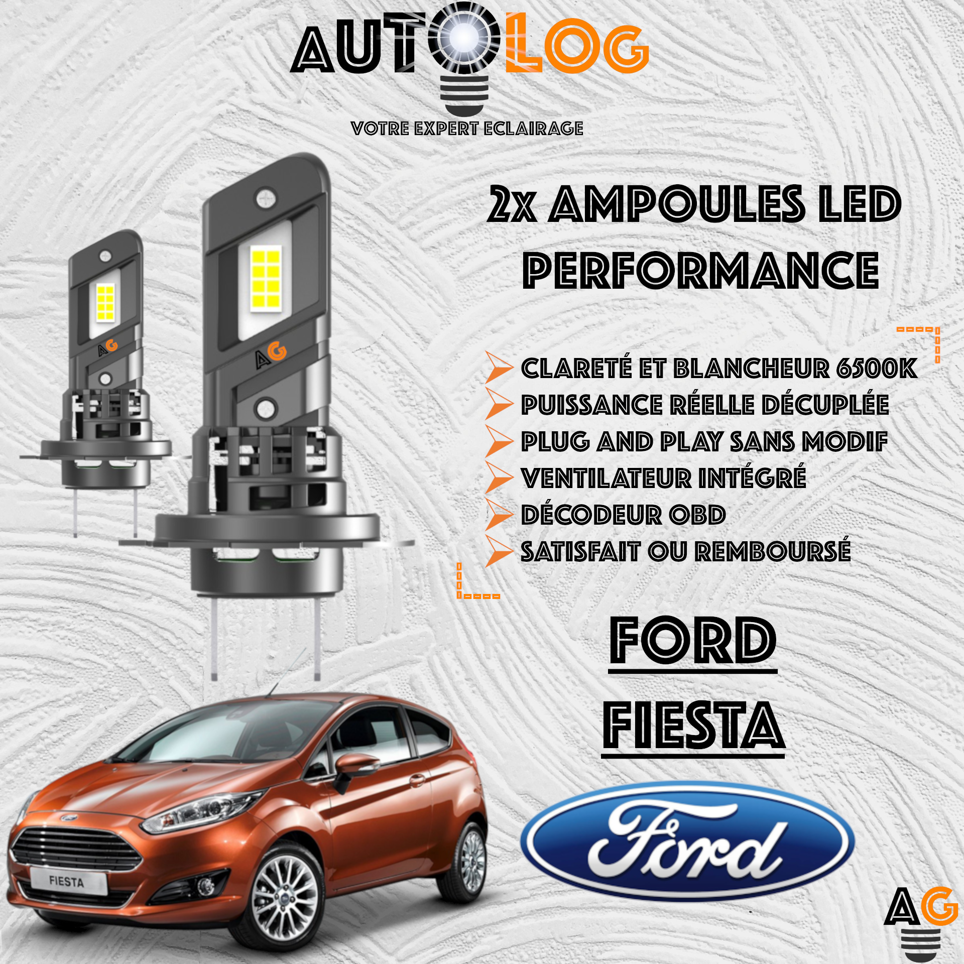 KIT AMPOULE LED FORD FIESTA