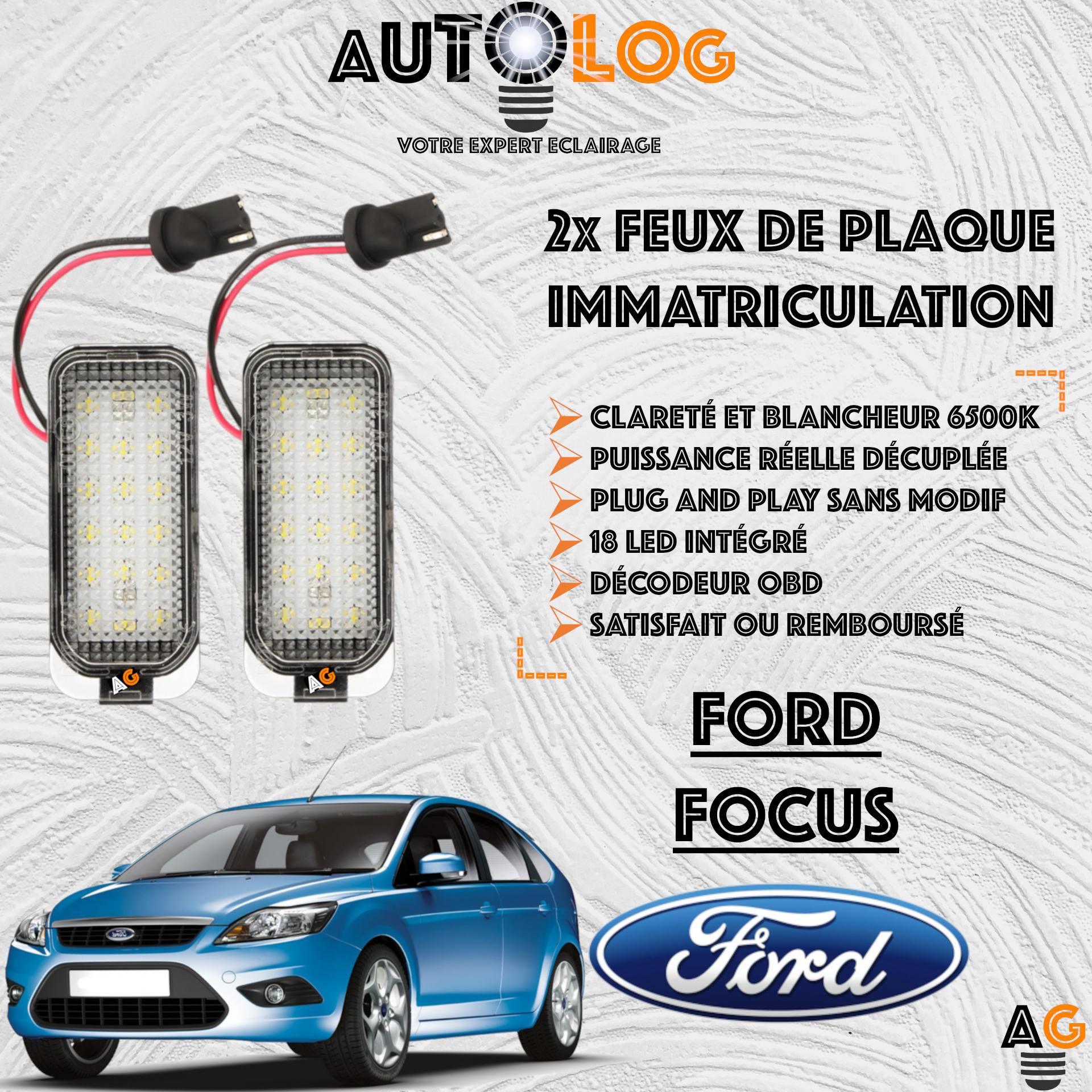 Feux Plaque d'immatriculation LED FORD FOCUS II