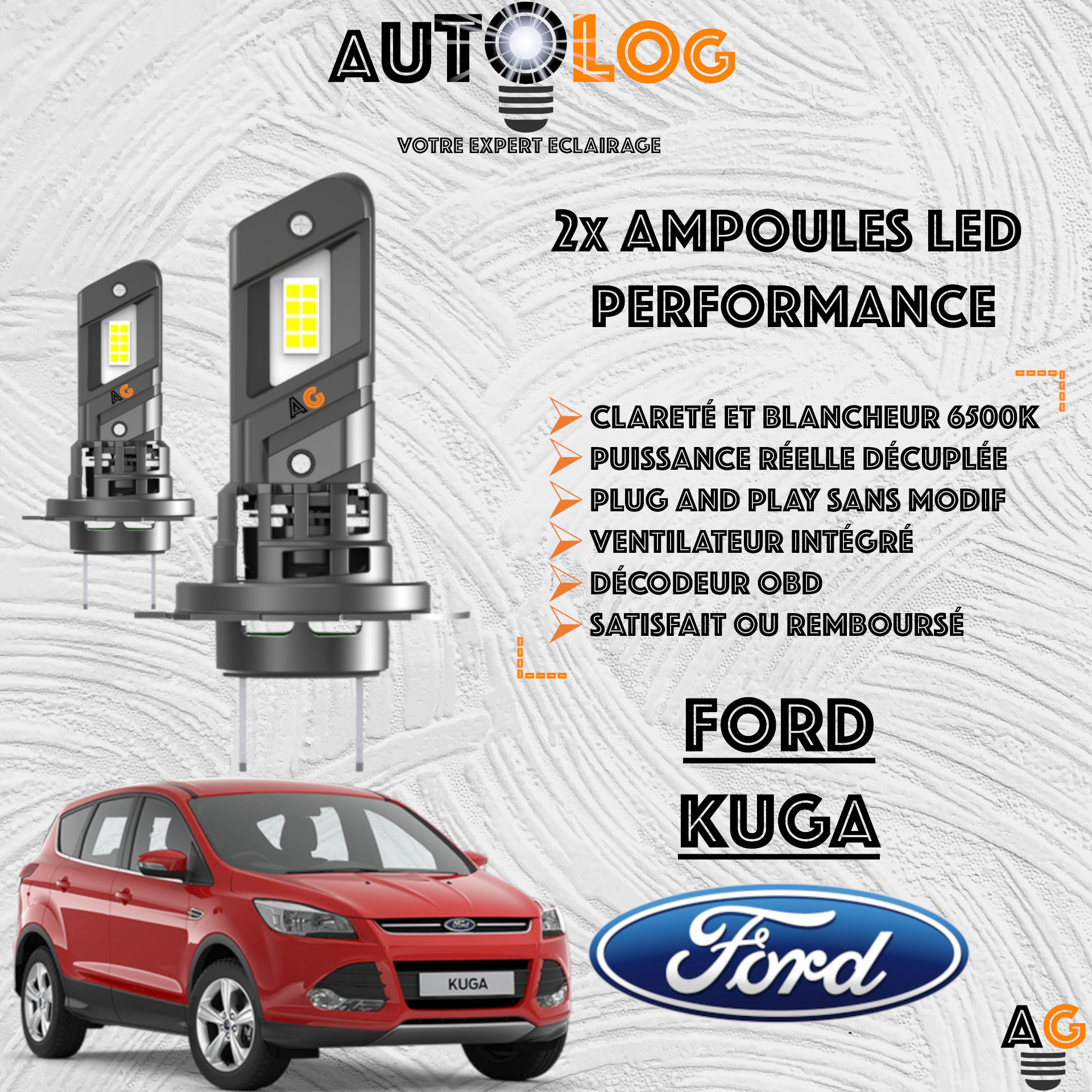 KIT AMPOULE LED FORD KUGA