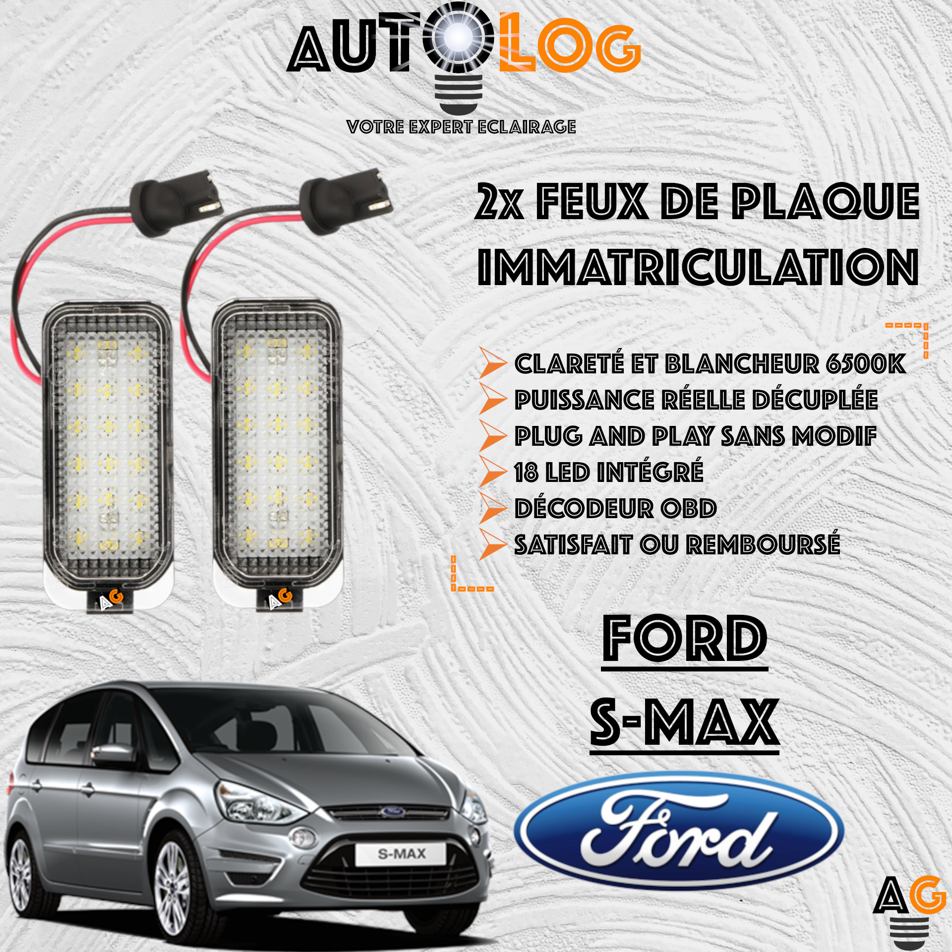Feux Plaque d'immatriculation LED FORD S-MAX