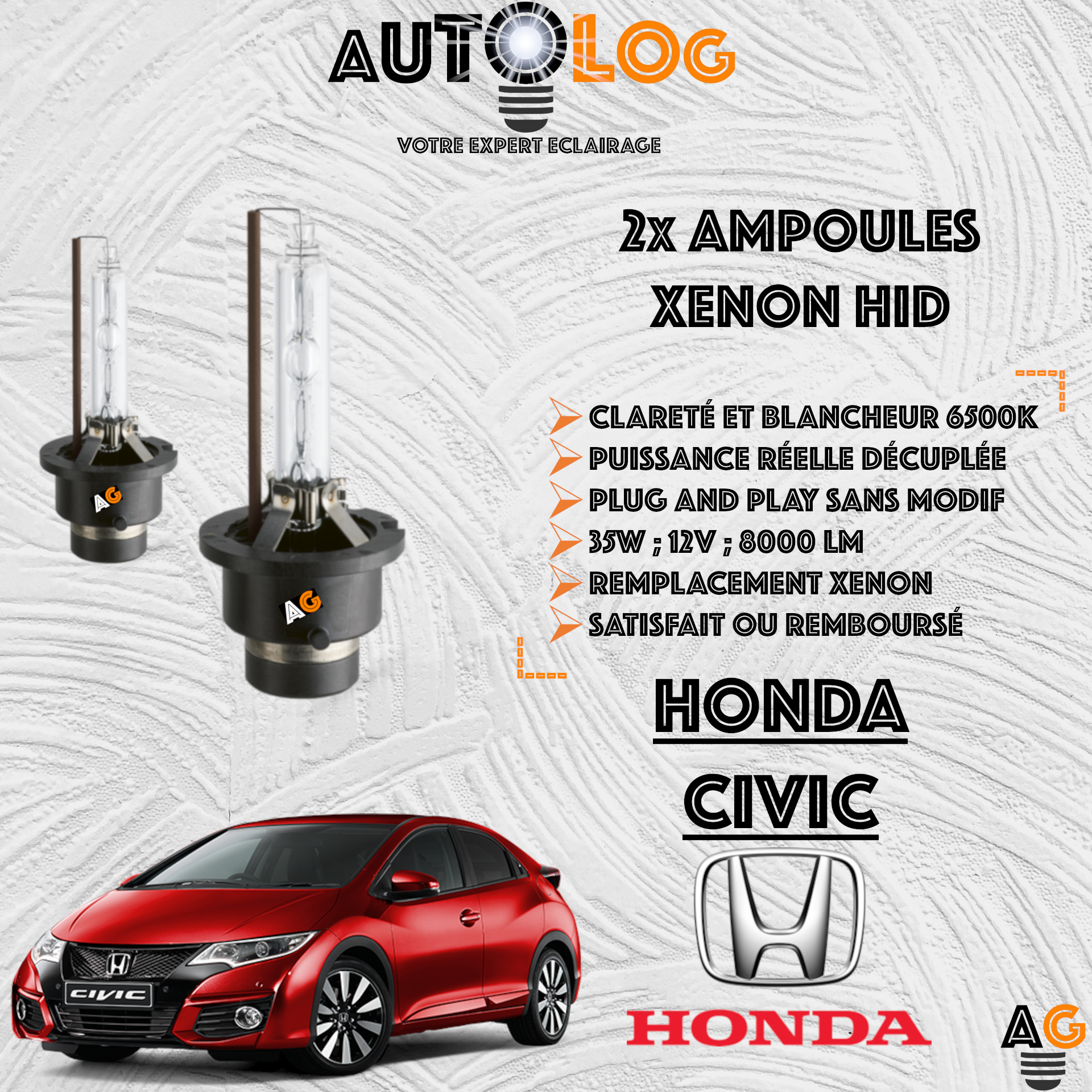 KIT AMPOULE HID XÉNON HONDA CIVIC