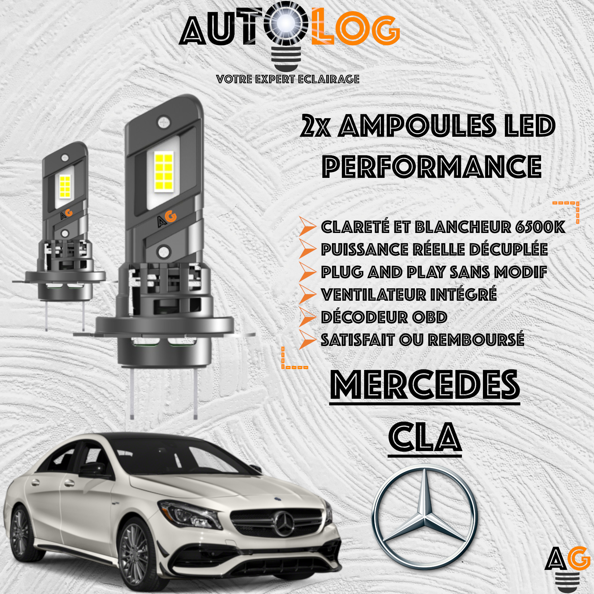 KIT AMPOULE LED MERCEDES CLA