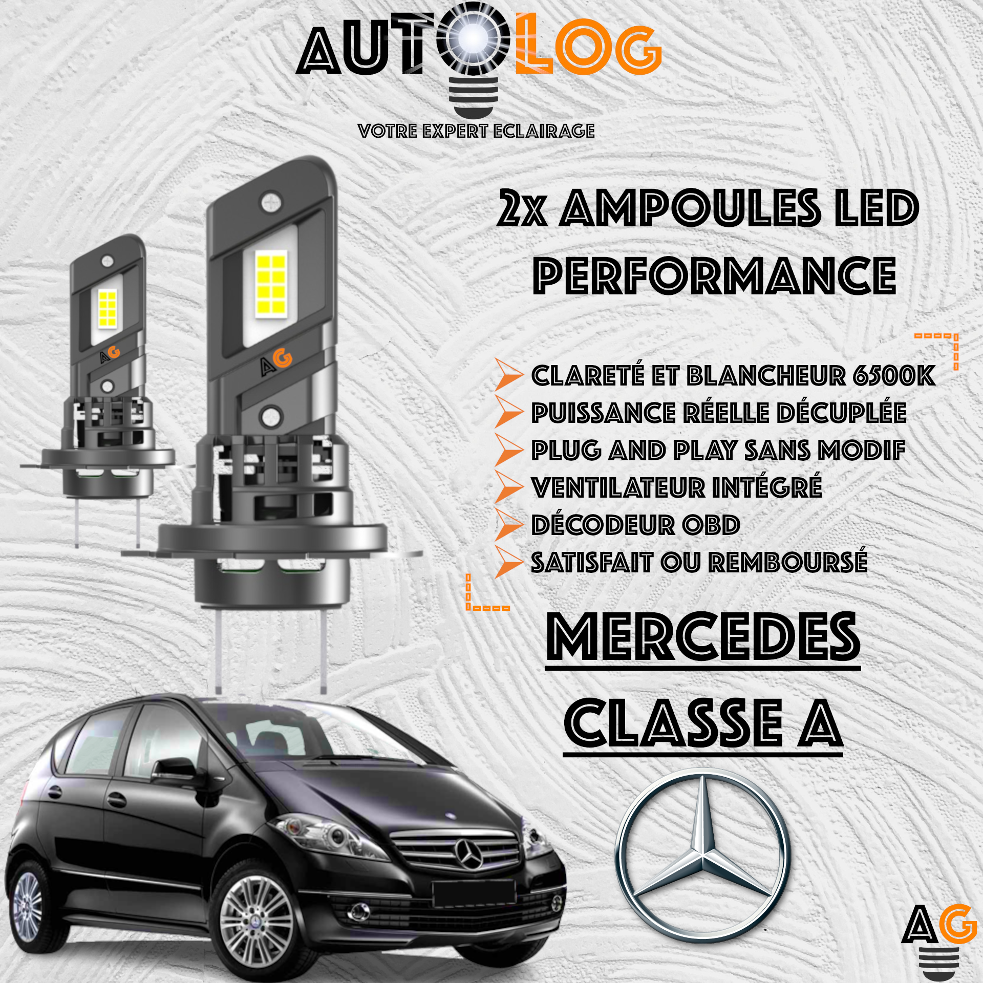 KIT AMPOULE LED MERCEDES CLASSE A