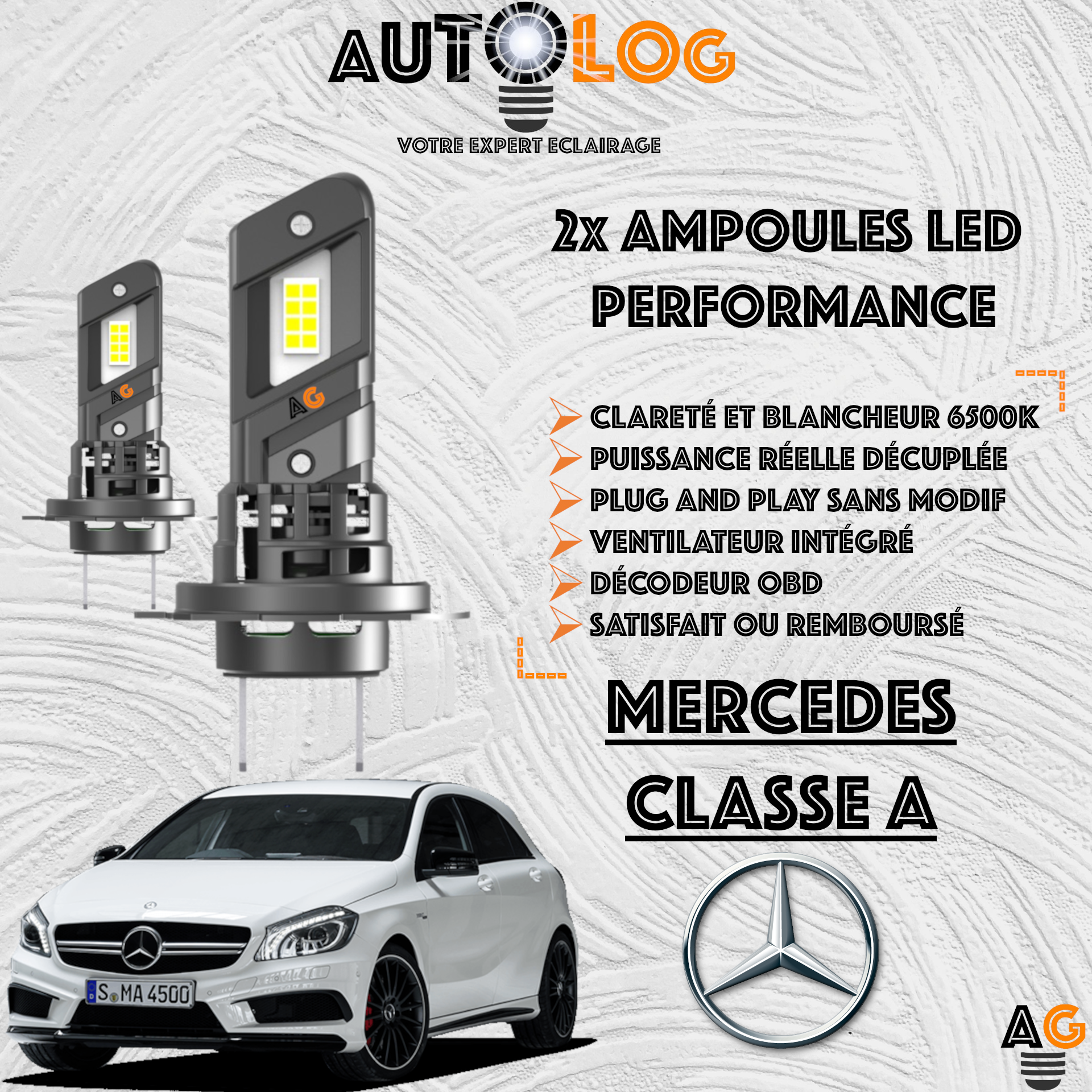 KIT AMPOULE LED MERCEDES CLASSE A