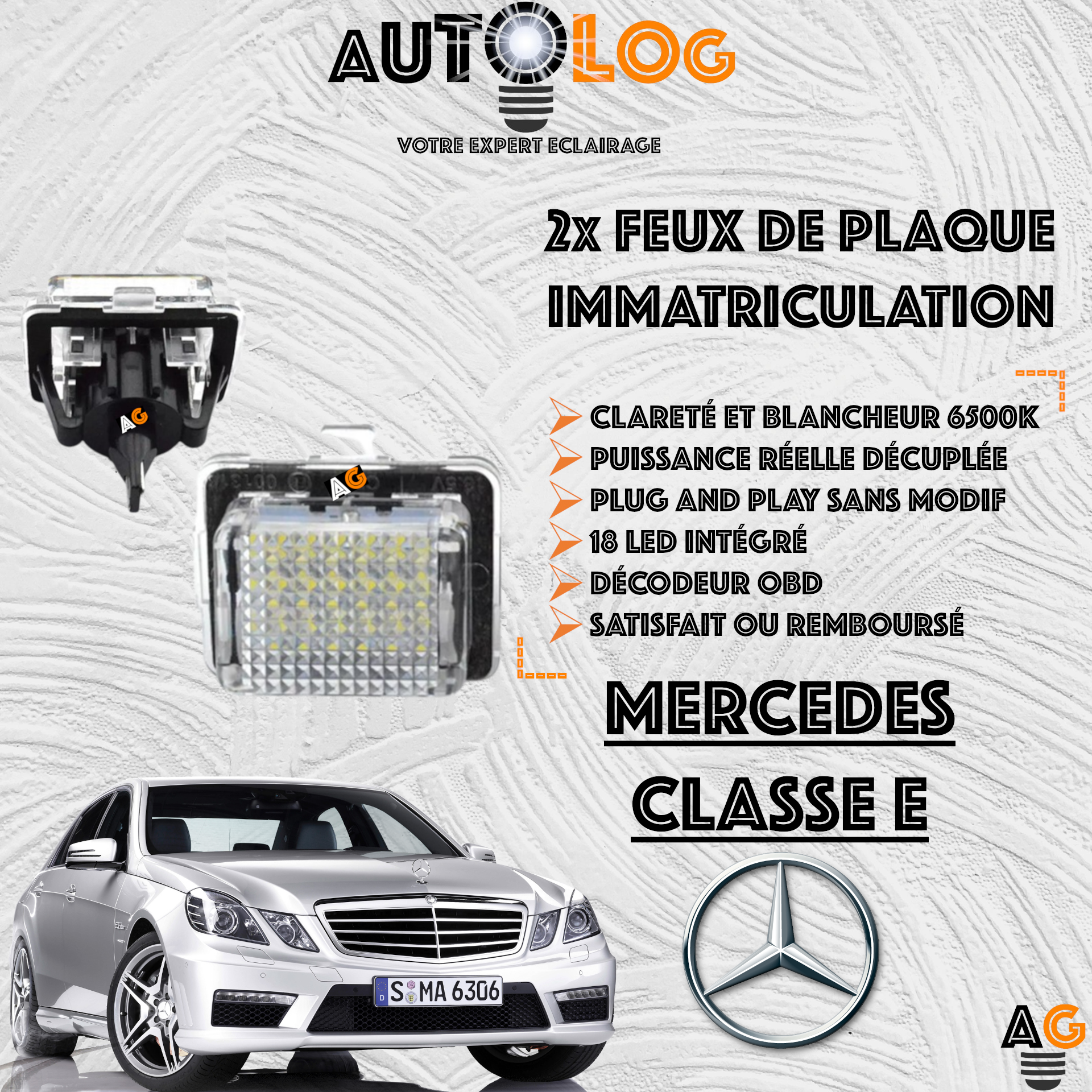 Feux Plaque d'immatriculation LED MERCEDES CLASSE E W212