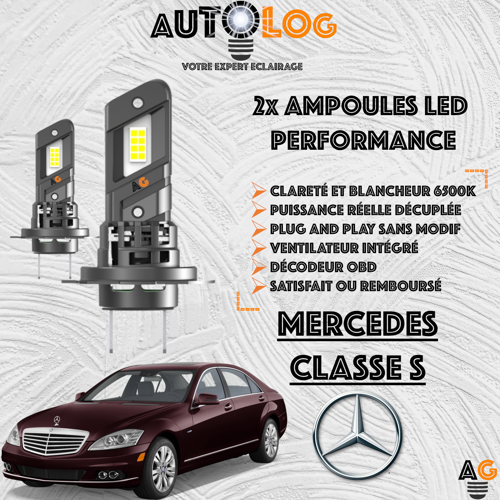 KIT AMPOULE LED MERCEDES CLASSE S