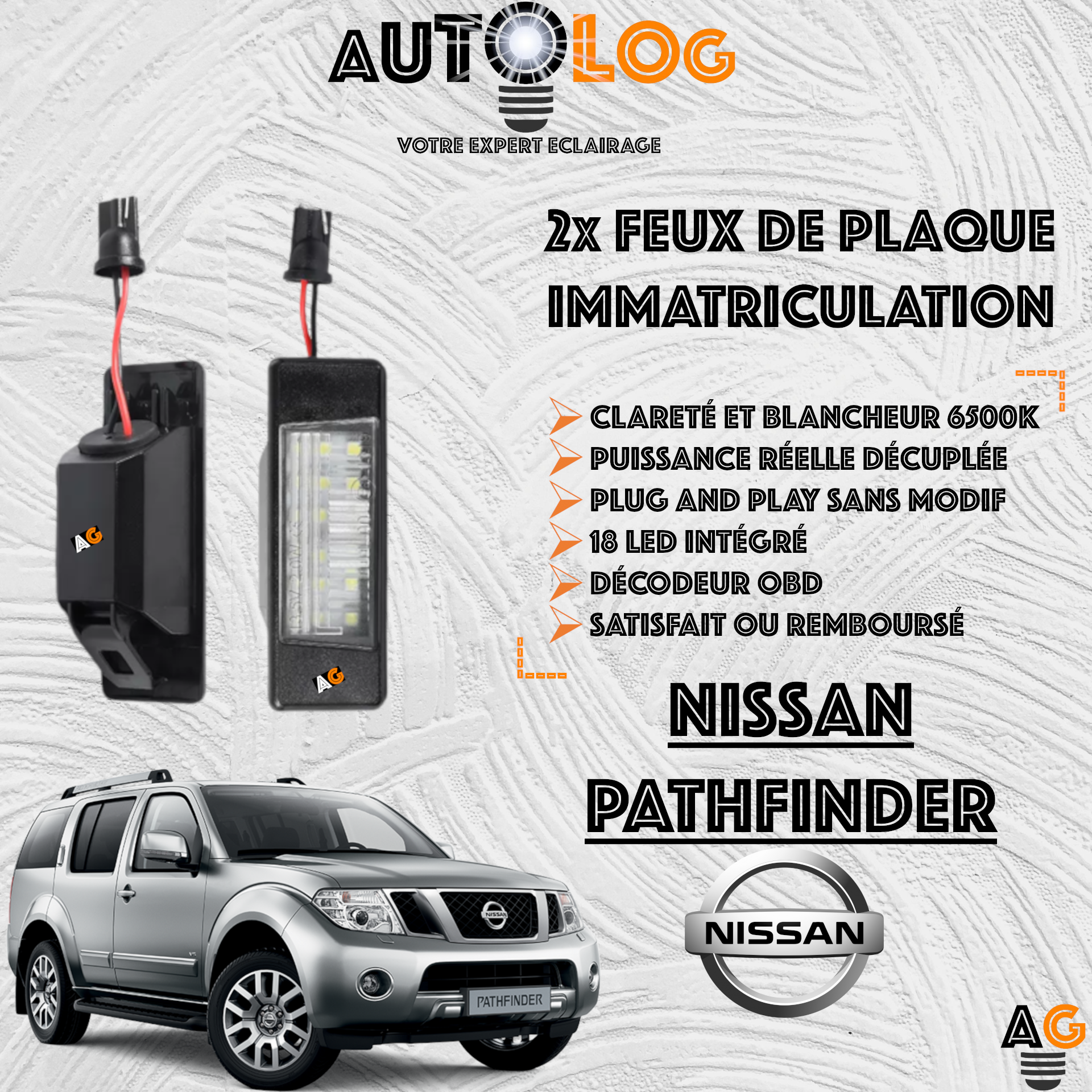 2x Feux de plaque d'immatriculation LED Nissan Pathfinder