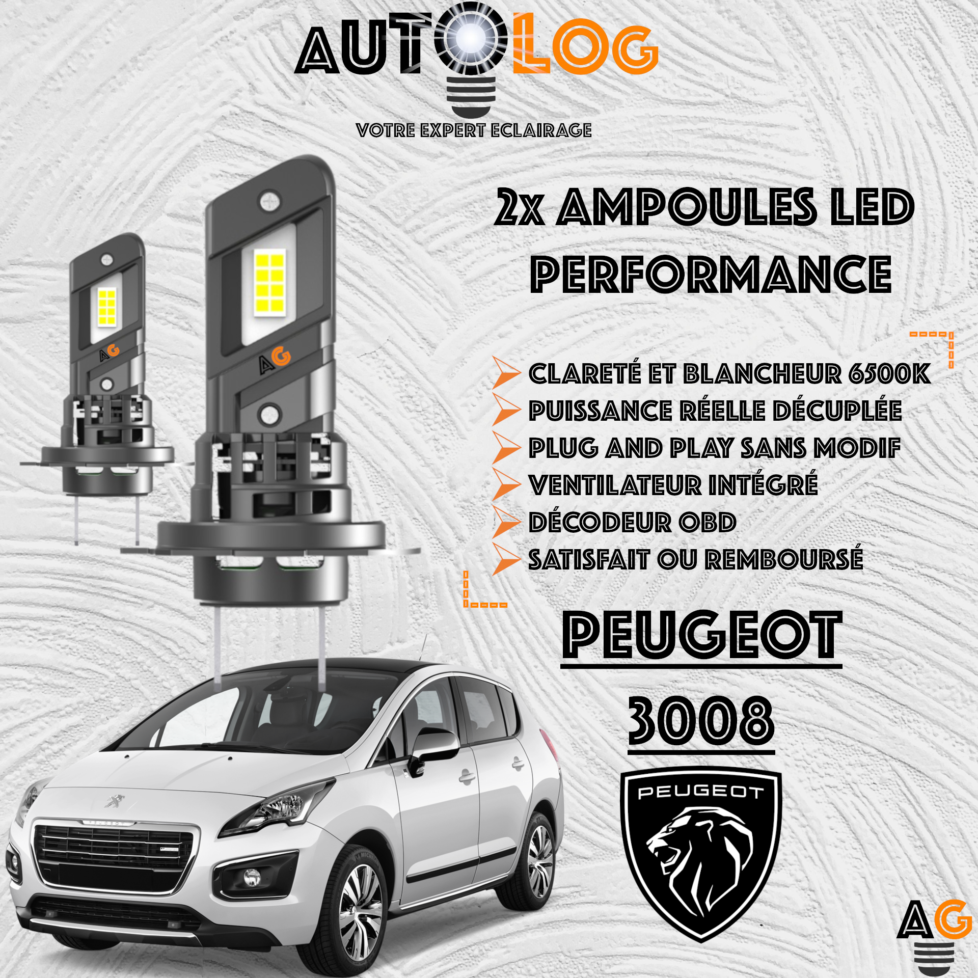 KIT AMPOULE LED PEUGEOT 3008