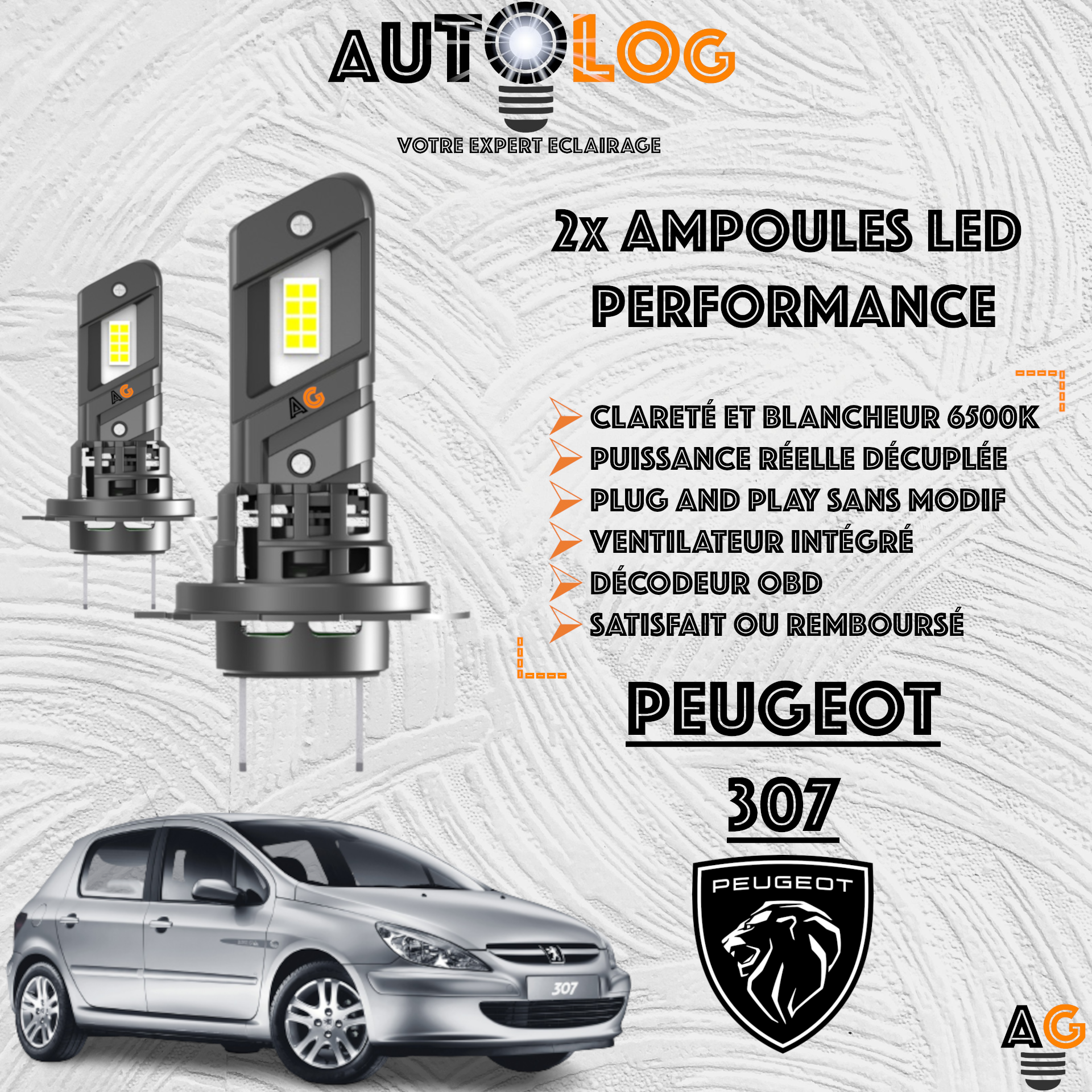 KIT AMPOULE LED PEUGEOT 307