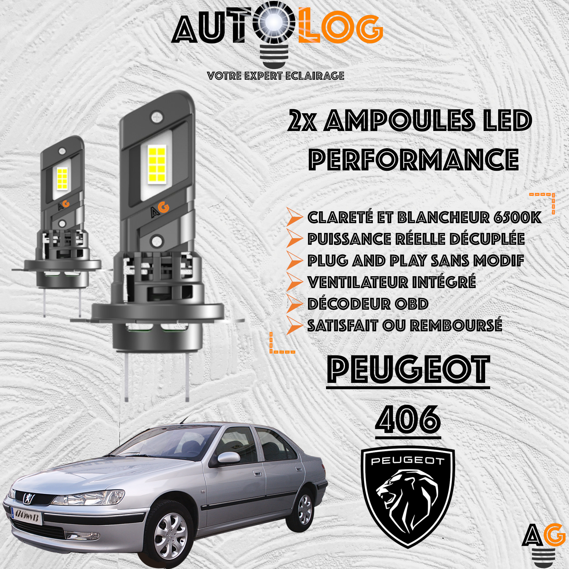 KIT AMPOULE LED PEUGEOT 406