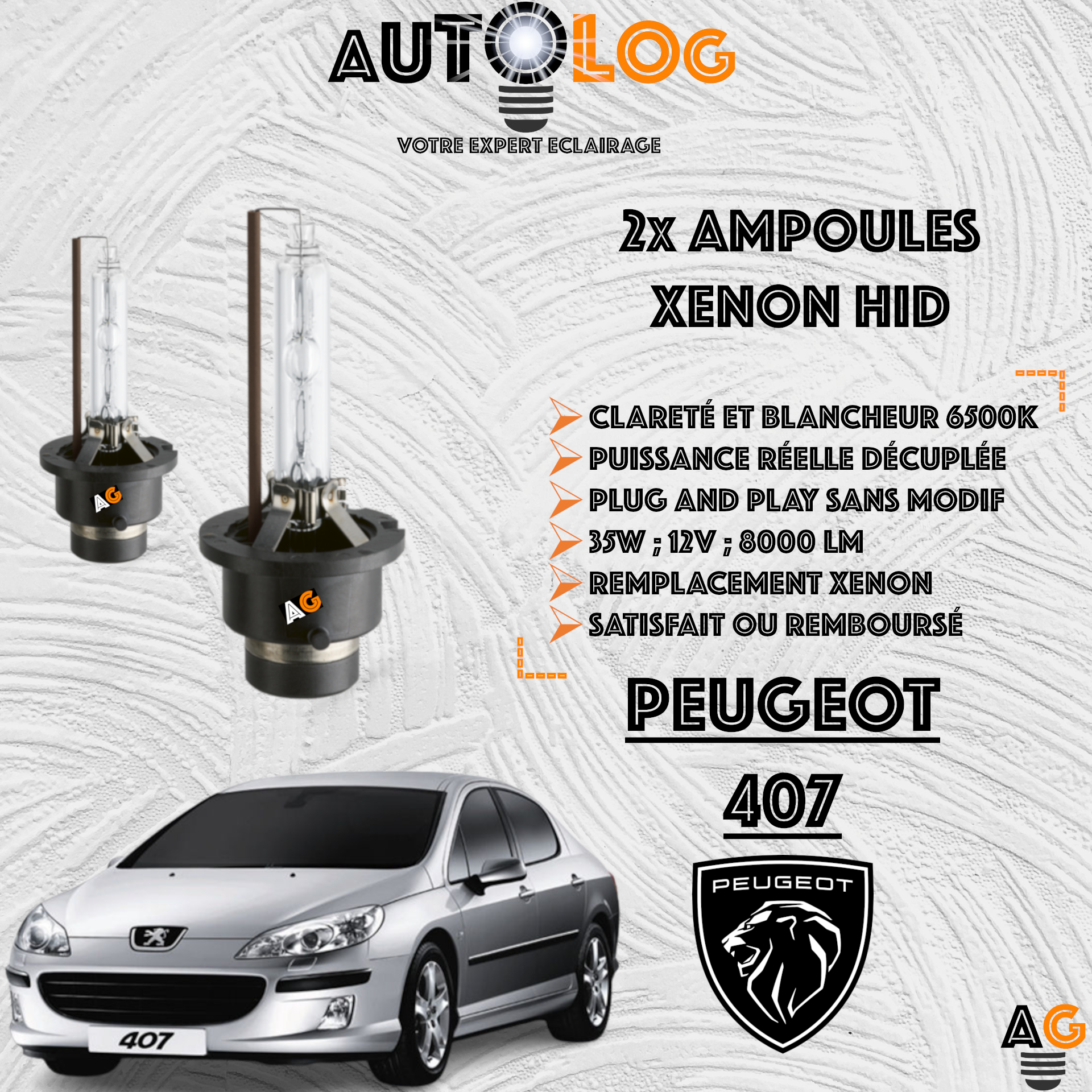 KIT AMPOULE HID XÉNON PEUGEOT 407