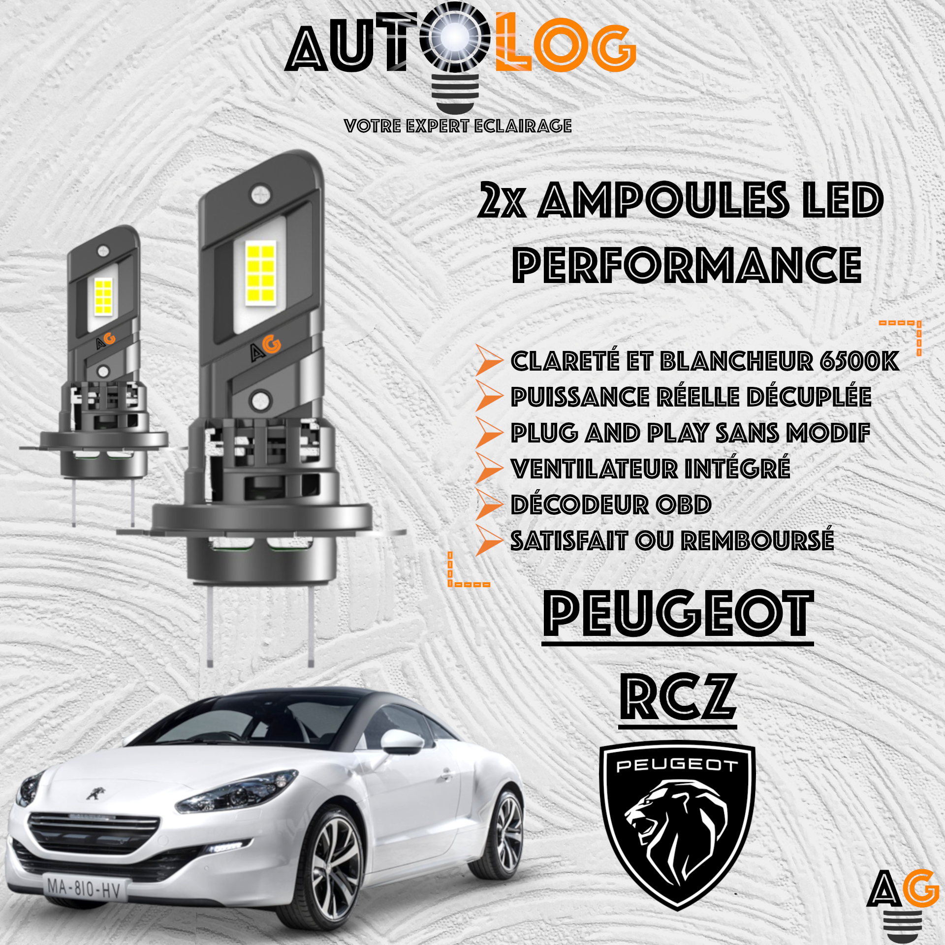 KIT AMPOULE LED PEUGEOT RCZ