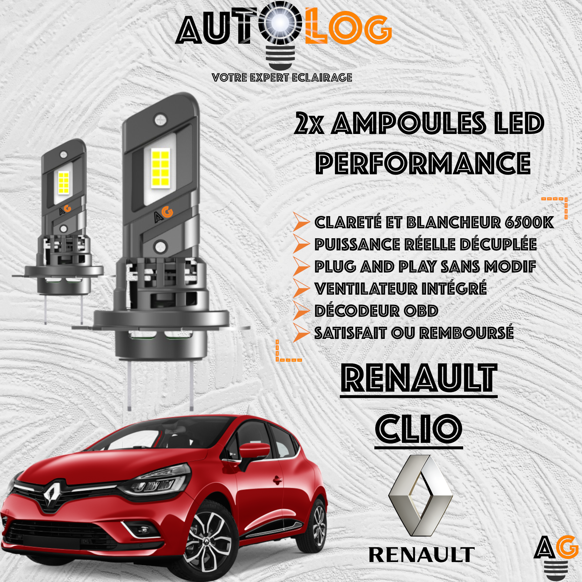 KIT AMPOULE LED RENAULT CLIO IV