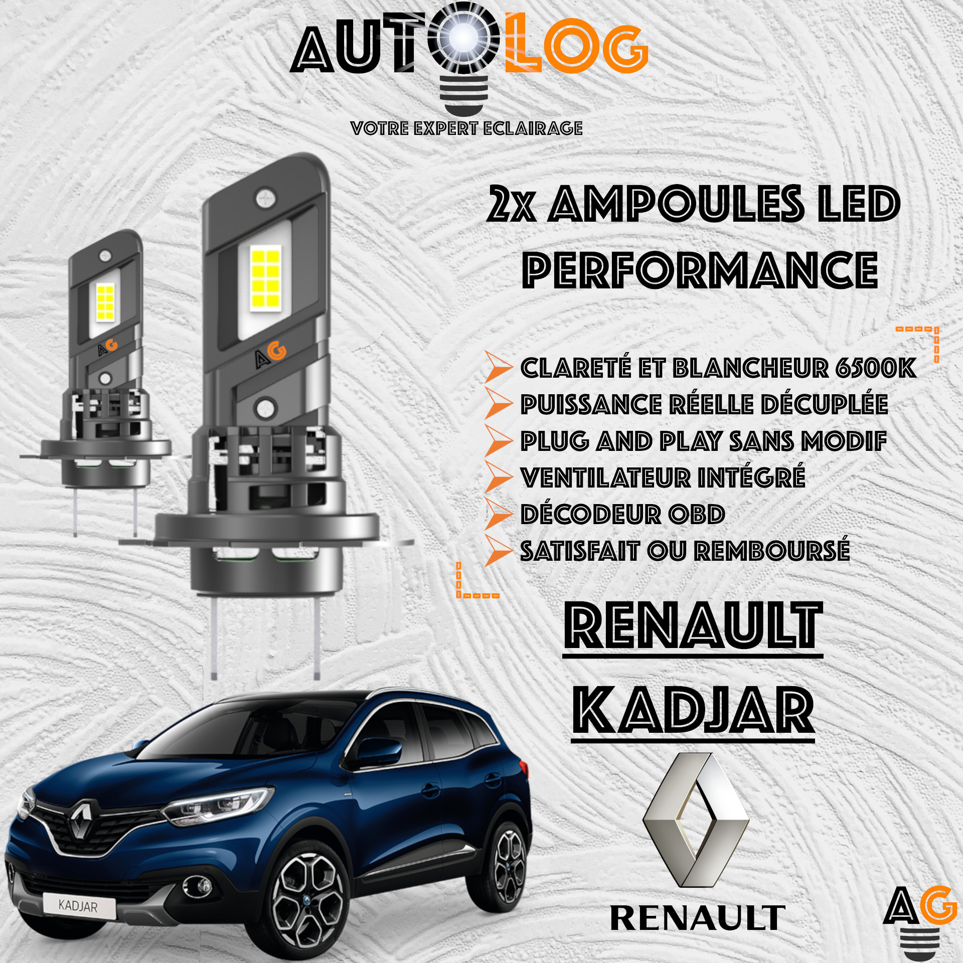 KIT AMPOULE LED RENAULT KADJAR