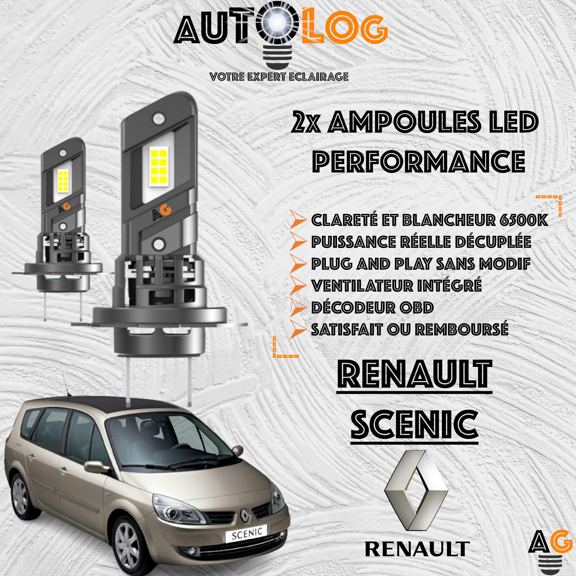 KIT AMPOULE LED RENAULT SCENIC II