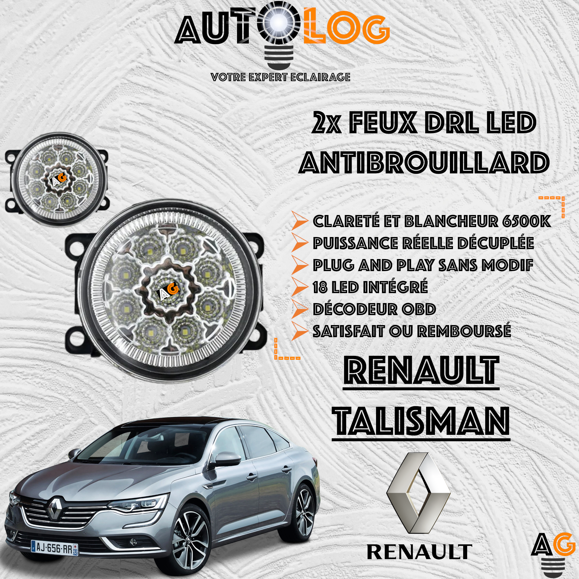 2x MODULES ANTIBROUILLARD LED RENAULT TALISMAN