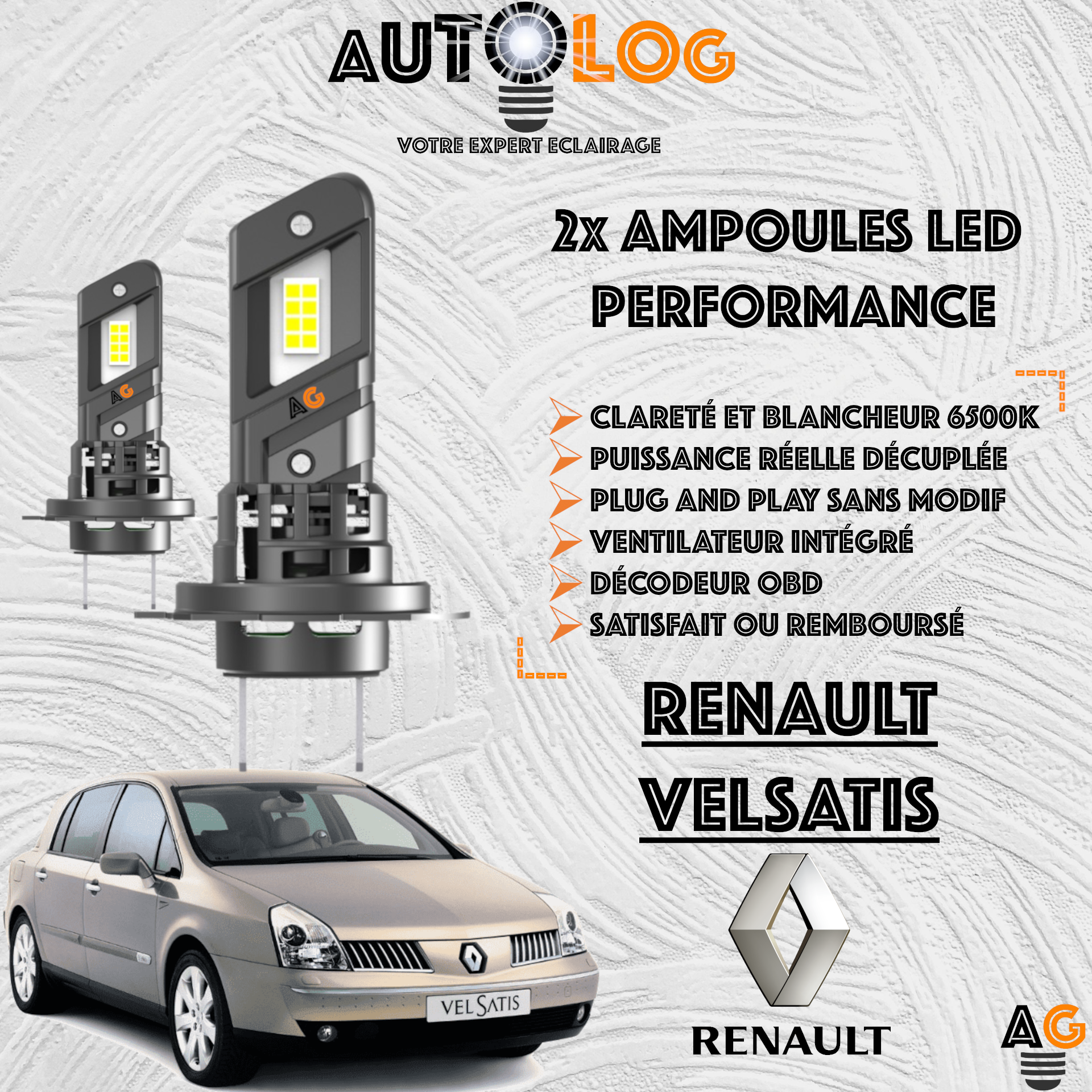 KIT AMPOULE LED RENAULT VELSATIS