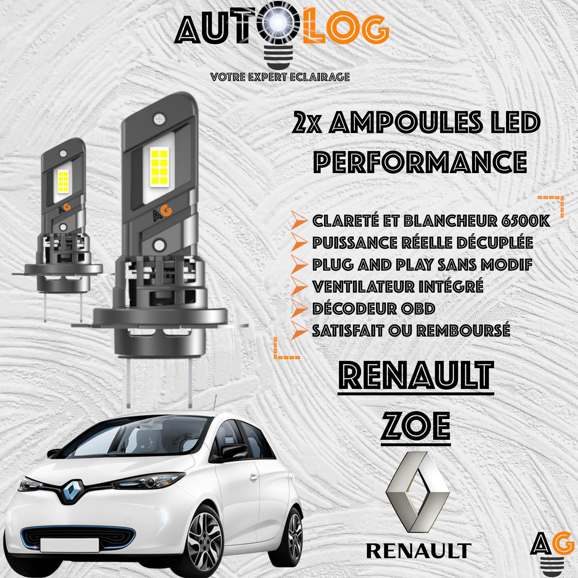 KIT AMPOULE LED RENAULT ZOE