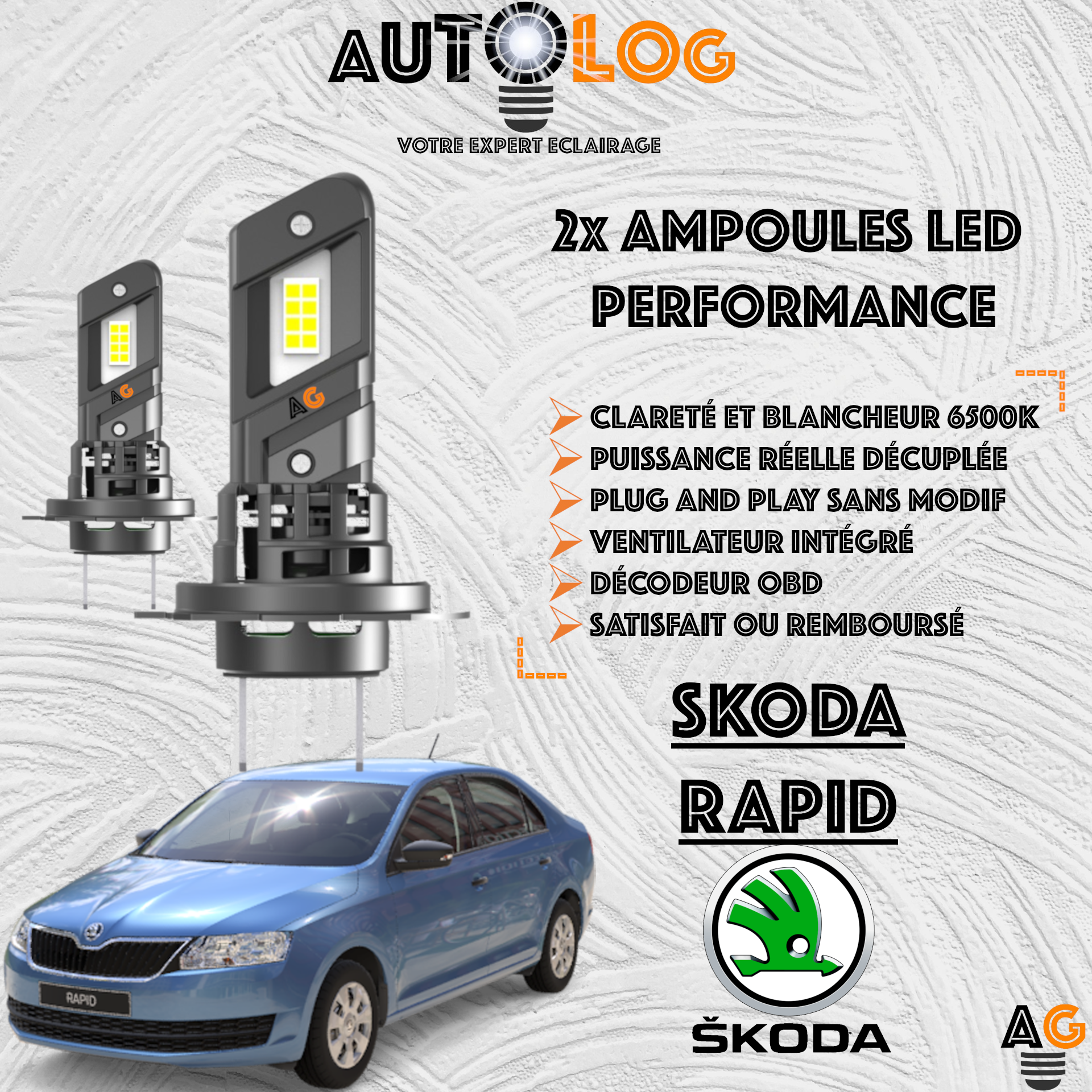 KIT AMPOULE LED SKODA RAPID
