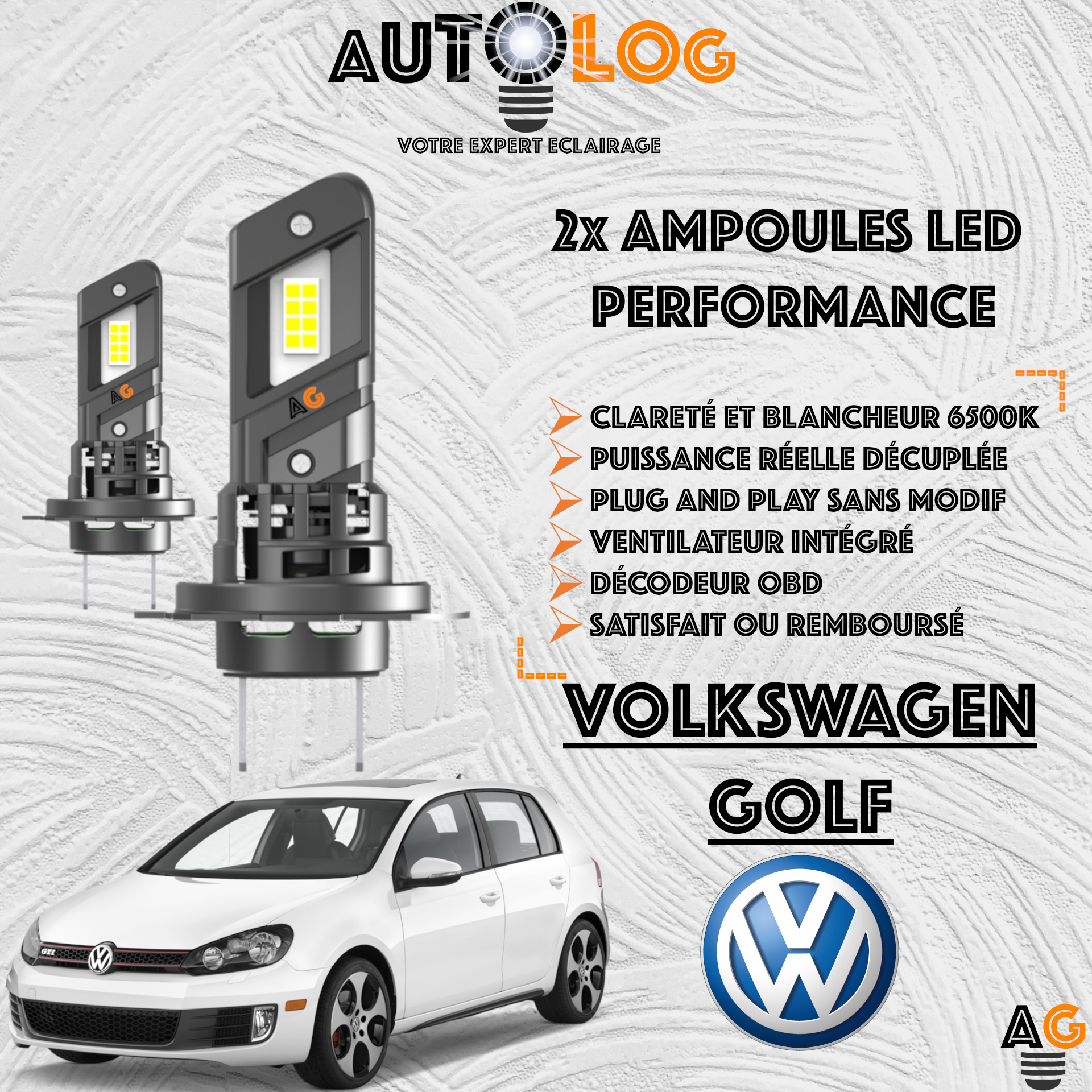 KIT AMPOULE LED VOLKSWAGEN GOLF VI