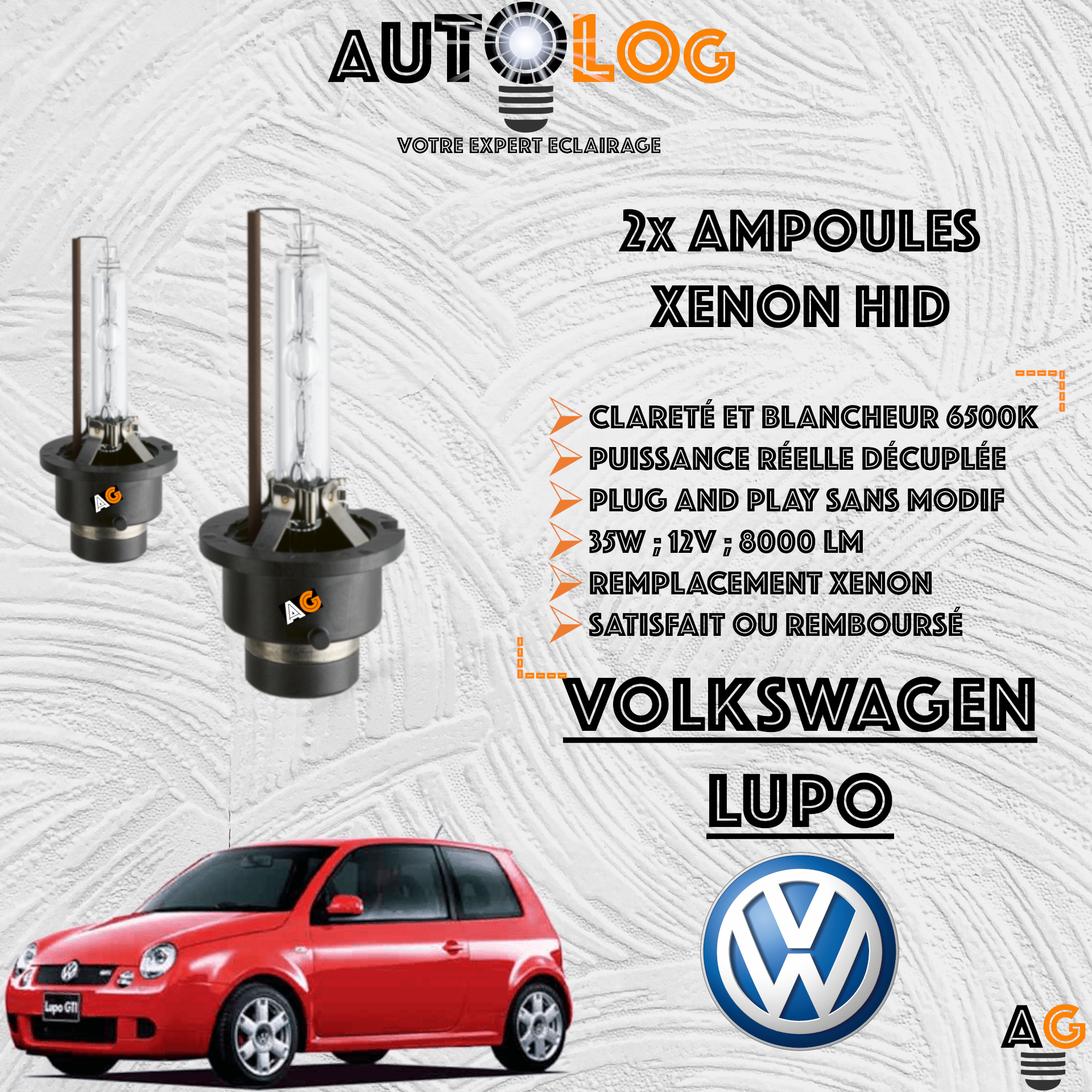 KIT AMPOULE HID XÉNON VOLKSWAGEN LUPO